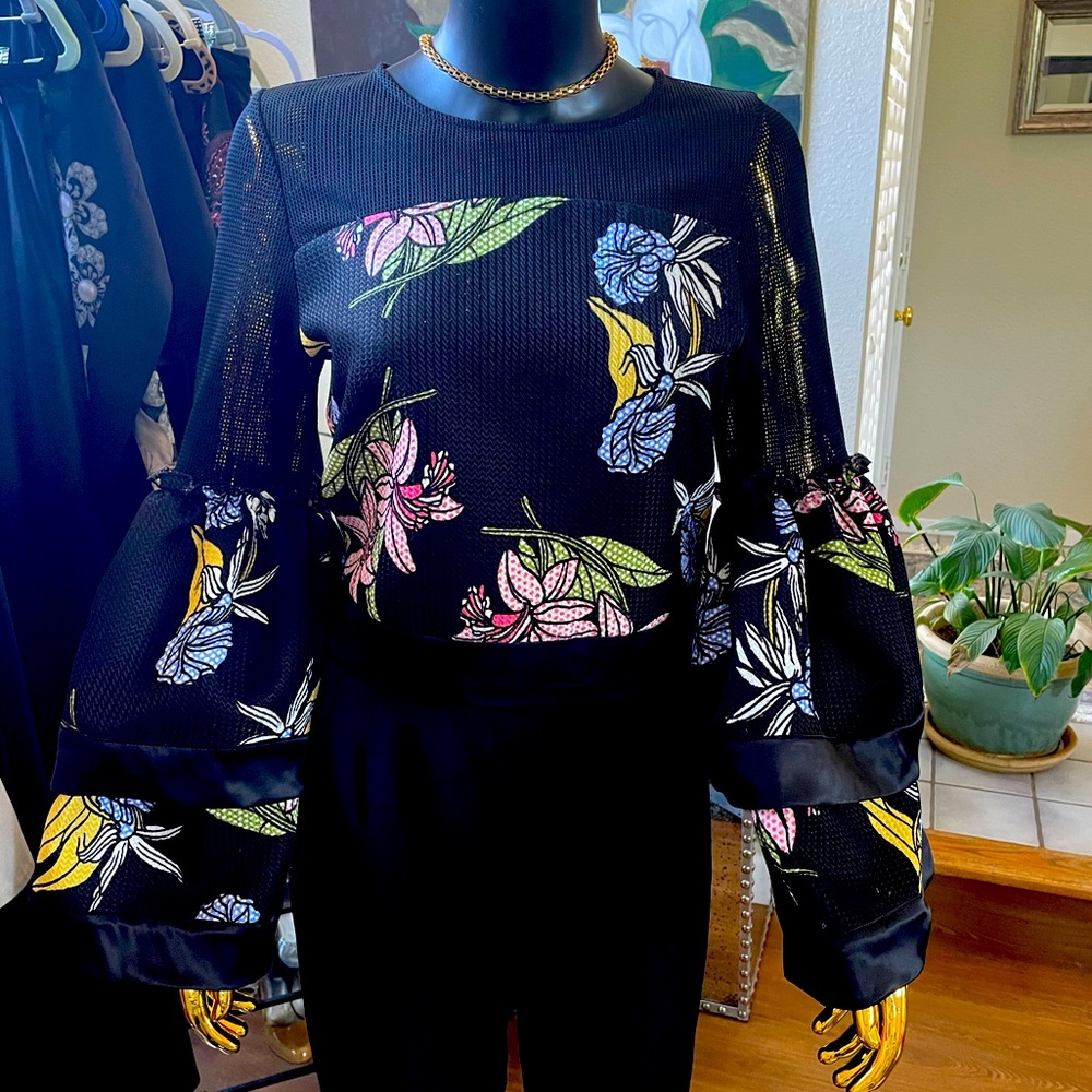 Garcia Mesh Floral Print Blouse